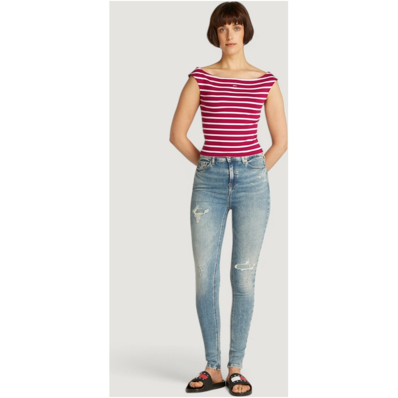 TOMMY JEANS Boat neck top ss